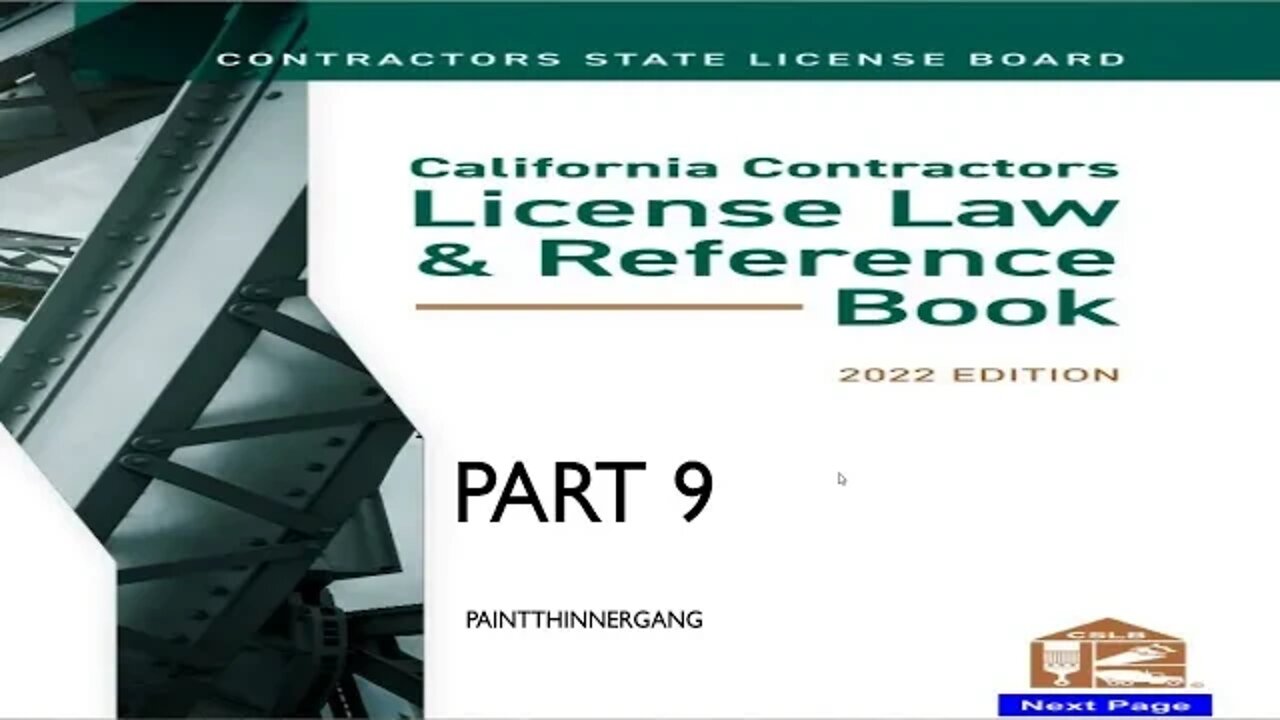 2022 NEW California Contractors License Study Guide (Law & Business) Part 9