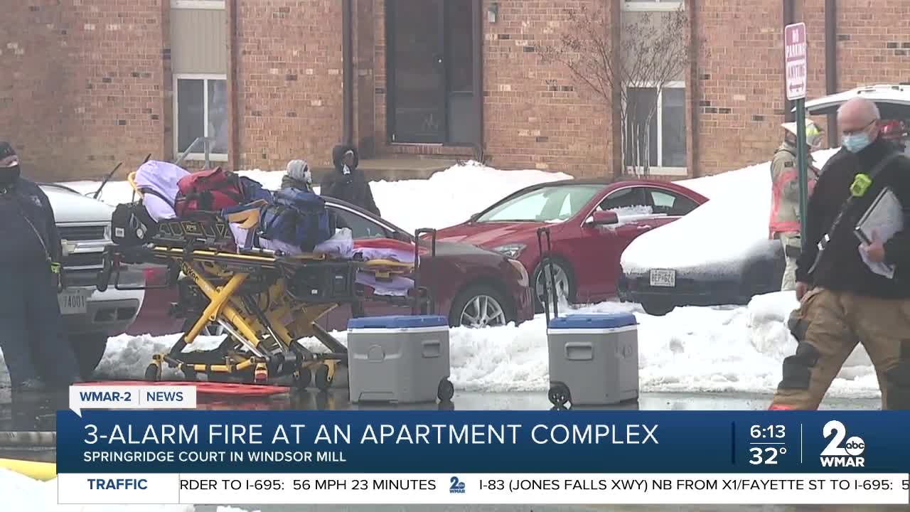 27 families displaced after three alarm fire at apartment complex in Windsor Mill