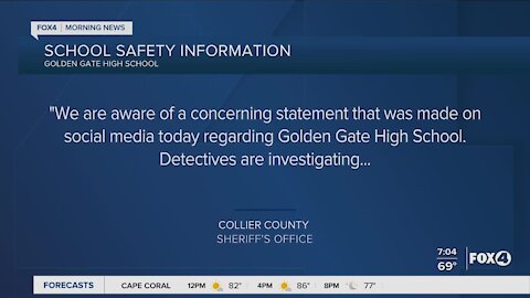 A concerning social media statement increases law enforcement at a Naples high school