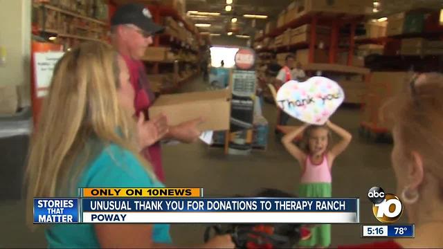 Unusual thank you for donations to therapy ranch