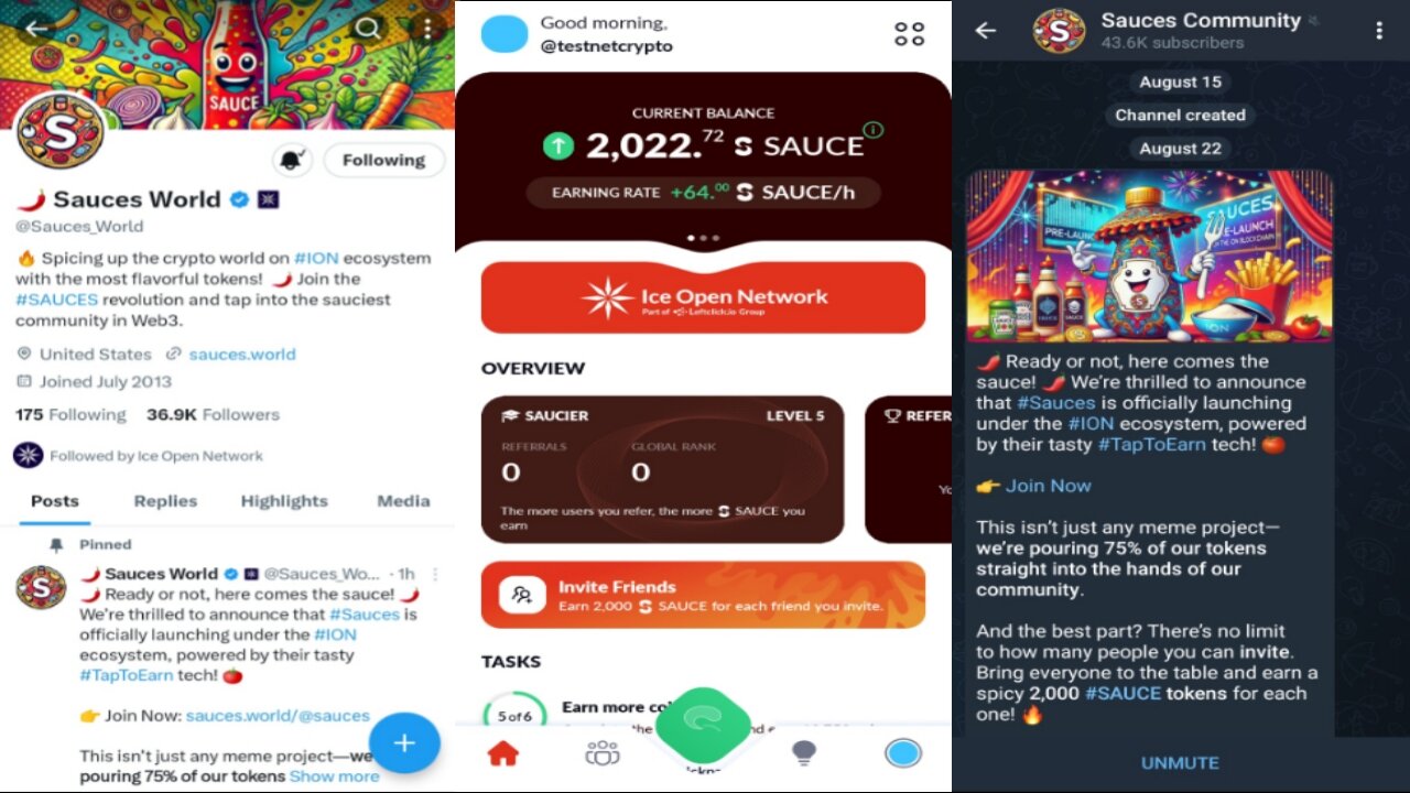 Sauces | Join Early , Maximize Your Earning Potential | Ice Open Network 3rd Project