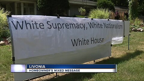 Sign referencing white supremacy causing controversy in Livonia; what the owner says it really means