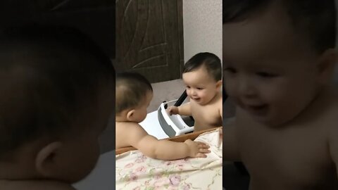 Cute adorable baby 🤩 funny baby playing, laughing, dancing, with mamma at home