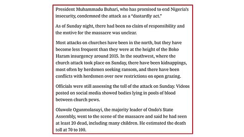 At Least 50 Christians MASSACRED in Church Attack The Nigerian Genocide Continues...