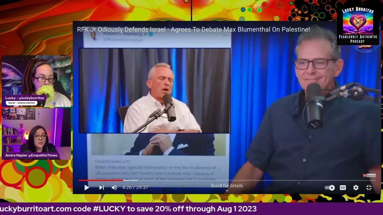 #rfkjr explaining how Palestine is divided, on #jimmydoreshow Amira debunksFA clip 3