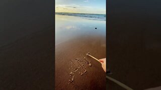Writing on the beach 🏖