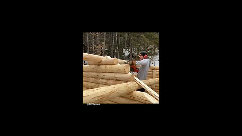 Gable end cuts! #logcabin #logcabinbuild #offgrid