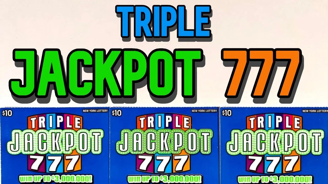 Triple JACKPOT 777!! Brand NEW Lottery Scratch Off Ticket from the New York State Lottery!!