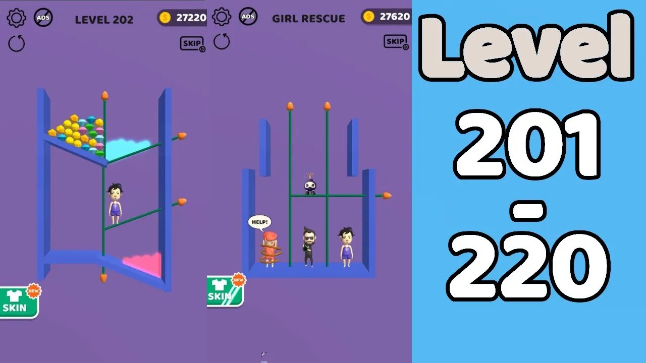 Pin Rescue walkthrough Level 201 - 220 | Mronger