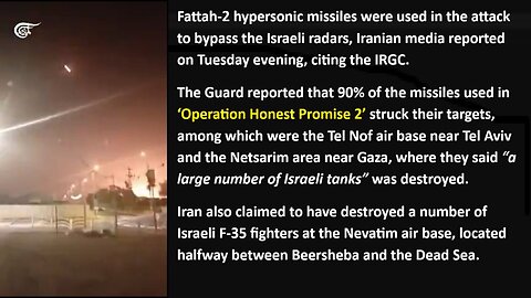 90%Iran's hypersonic missiles attack Israel, Tel Nof air base, Netsarim tank base destroyed