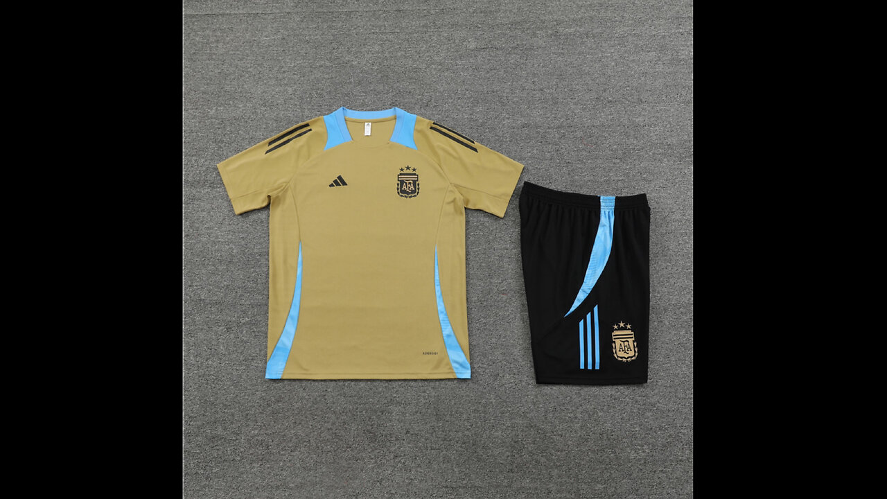 👉🏻⚽️ 2024/25 Argentina Adult Yellow Short Sleeve Training Kit