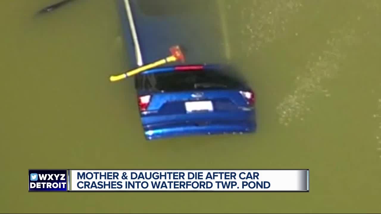 Two die as car nearly submerged in Waterford Township pond