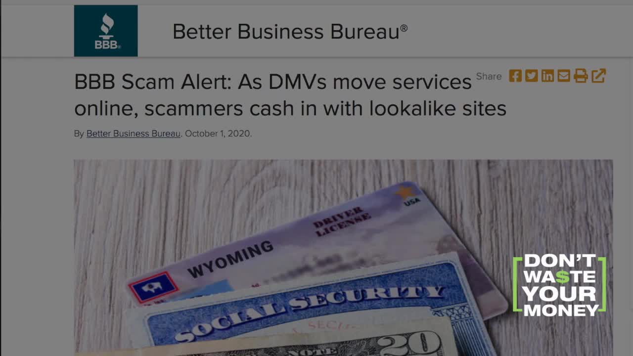 Beware fake DMV, BMV websites