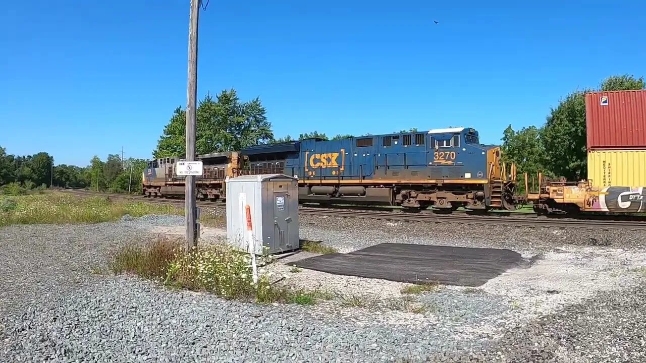 CSX Intermodal Good Train Horn Greenwich Ohio #train #railfan #trainhorn #asmr #railway #csx