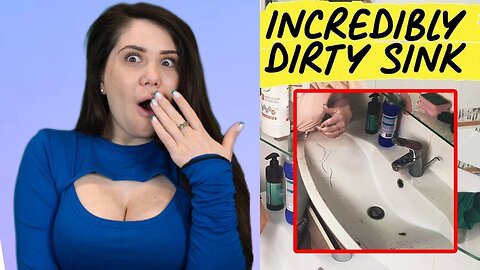 INCREDIBLY DIRTY SINK cleaning in rubber gloves || Cleaning Sink