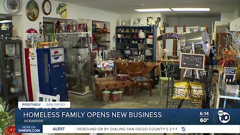 Homeless family opens new business