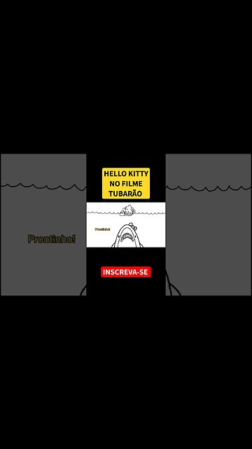 COMO DESENHAR HELLO KITTY NO FILME TUBARÃO #shorts #hellokitty #tubarão