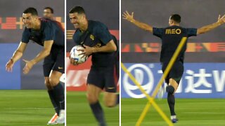 New GOAT of RUGBY? Cristiano Ronaldo has FUN in Portugal training ahead of Switzerland last-16 clash