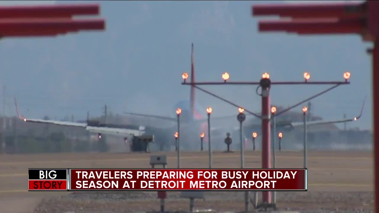 Travelers preparing for busy holiday season at Detroit Metro Airport