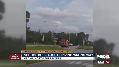 School bus caught driving the wrong way in North Fort Myers