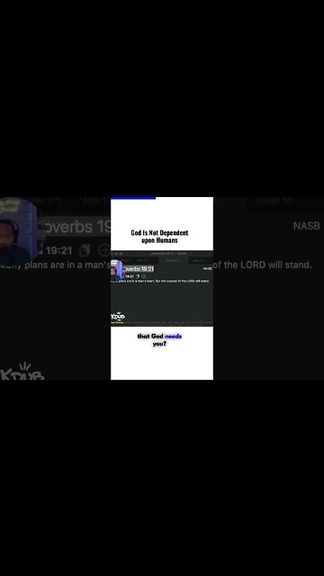 God is NOT dependent upon Humans!