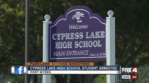 Cypress Lake High School Student Arrested