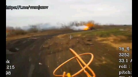 Kursk region, a Russian fiber-optic FPV drone flies straight into the American Stryker armored p.c