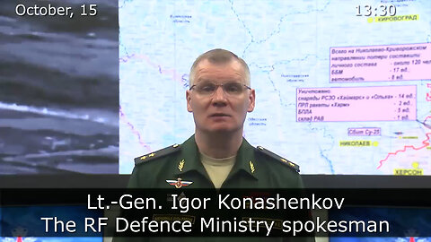 ⚡️🇷🇺🇺🇦(10/15/2022) RUSSIAN DEFENCE MINISTRY REPORT ON THE SPECIAL MILITARY OPERATION IN UKRAINE