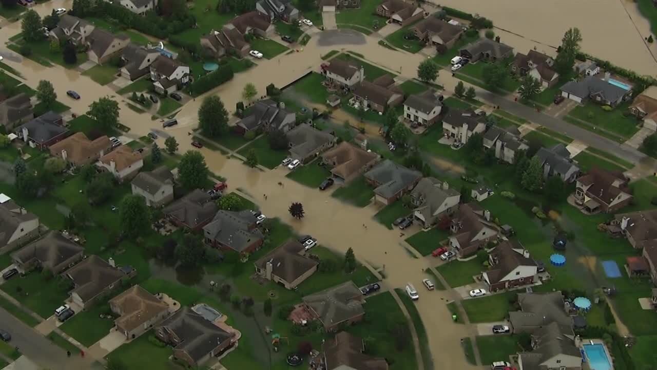 Chopper 7 captures flooding in Macomb County neighborhood