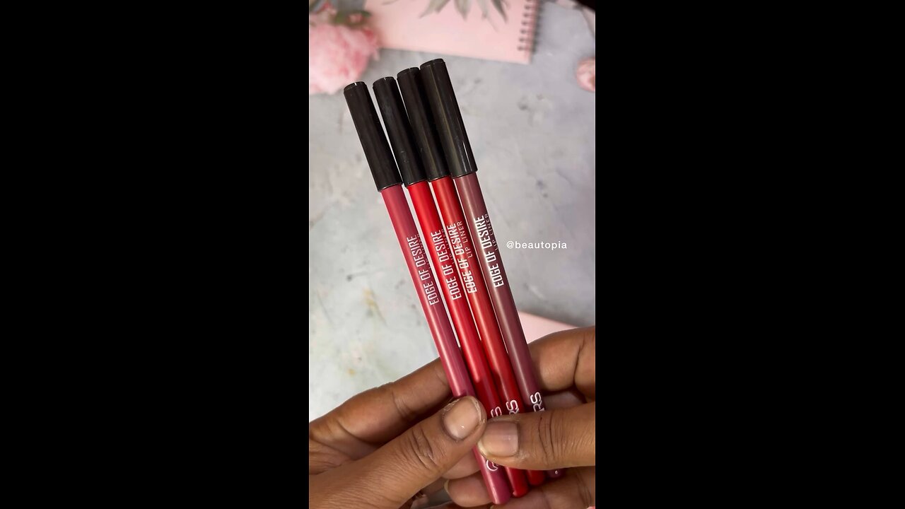 Best affordable lipliners | Mars lip liner swatches 4 colour | #lipliner #lipstickswatch #beautopia