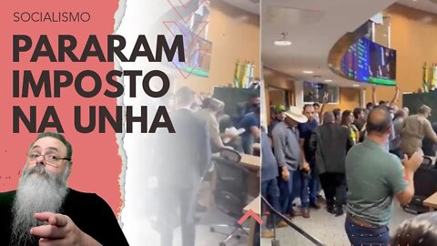 MANIFESTANTES INVADEM ASSEMBLÉIA de GOIÁS para interromper VOTAÇÃO de MAIS IMPOSTO para o AGRO