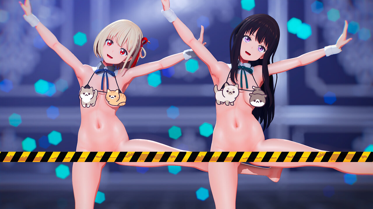 【MMD Lycoris Recoil 4k/60fps】《Chisato(錦木 千束) Takina(井ノ上 たきな)》~《[Creepy Nuts「Bling-Bang-Bang-Born」》