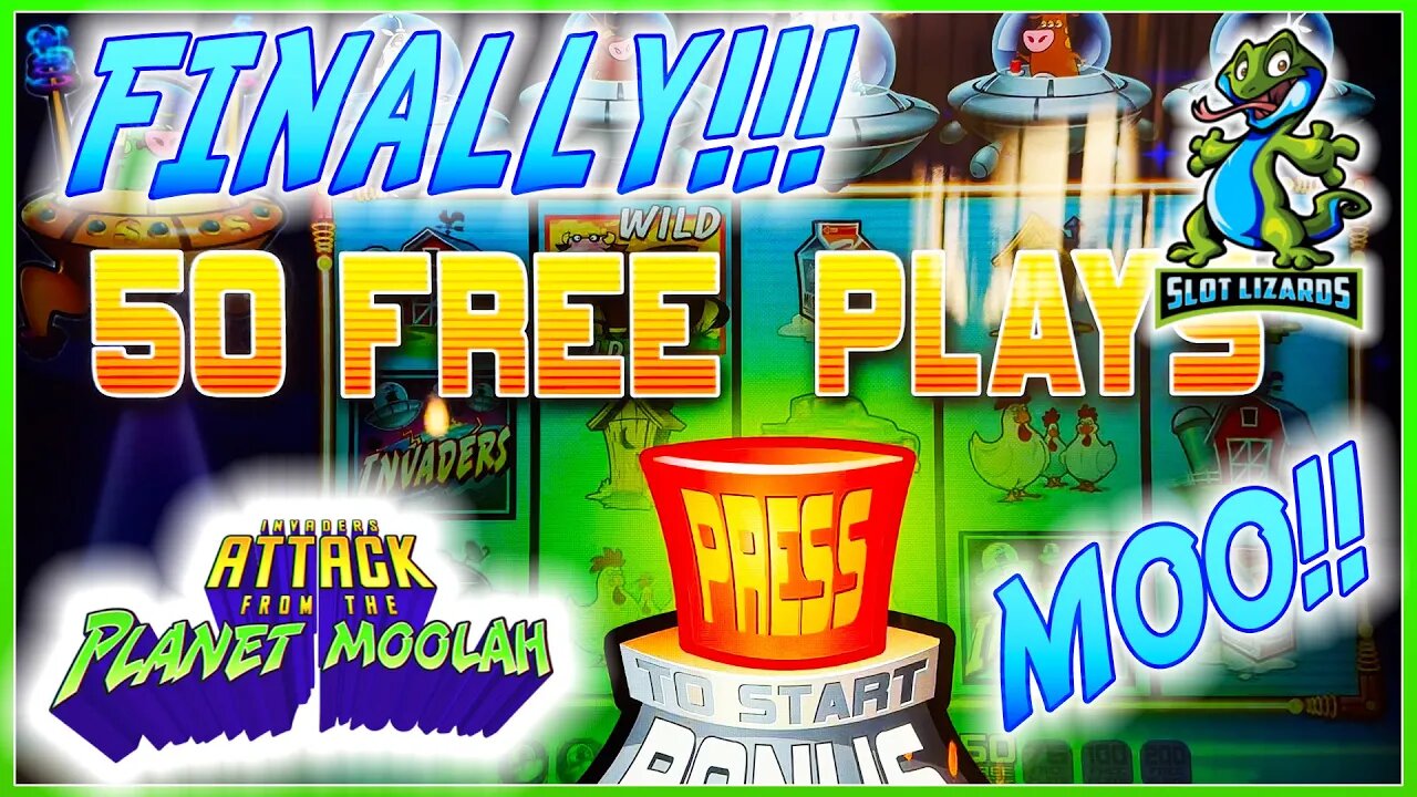 FINALLY 50 FREE GAME MADNESS! BIG WIN! Invaders Attack From The Planet Moolah Slot