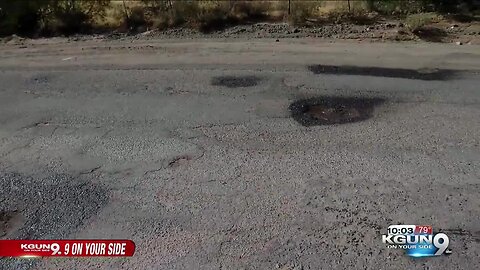 This Pima County road has more than 300 potholes