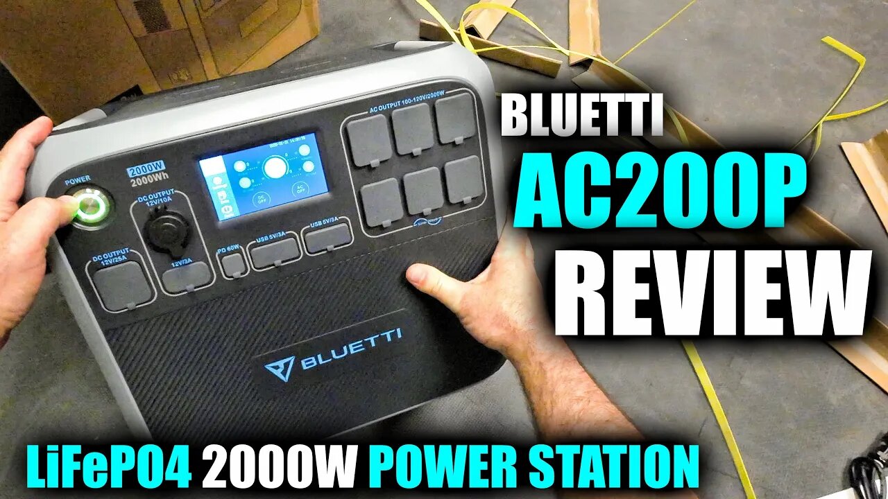 Bluetti AC200P 2000 Watt Power Station Review with MAX LOAD TEST - (Touch Screen LiFePO4)