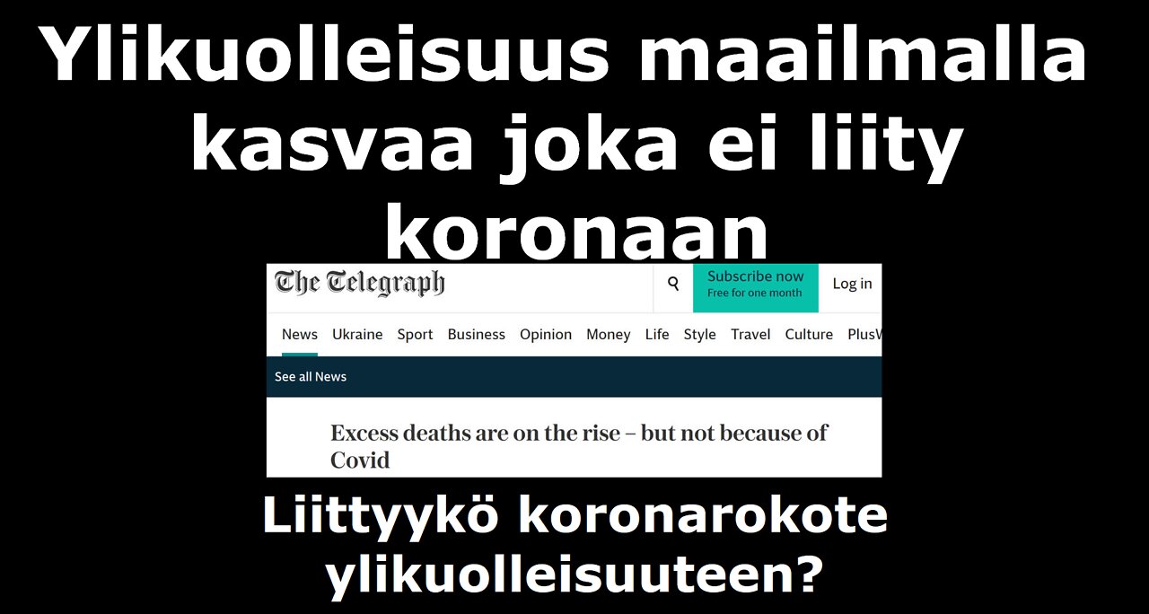 Ylikuolleisuus maailmalla kasvaa joka ei liity koronaan