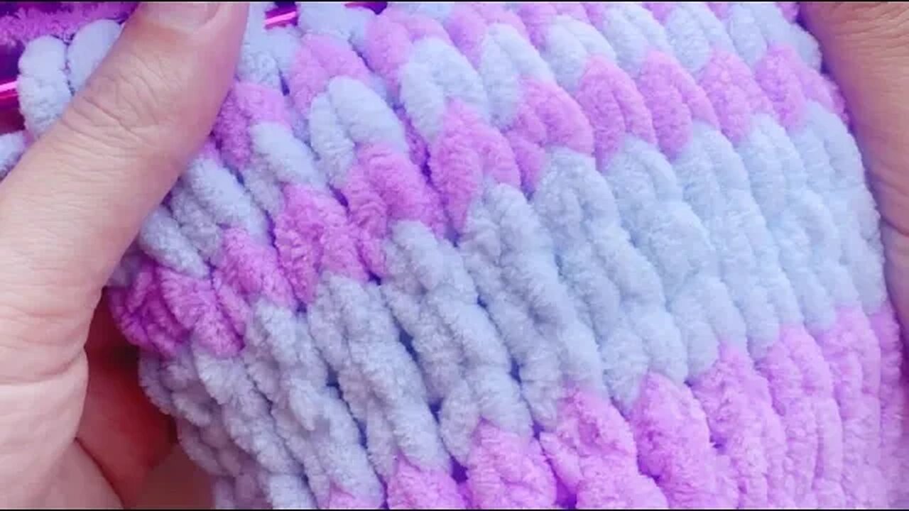 🧶How to crochet tunisian knit stitch for blanket