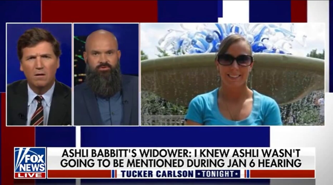 Tucker Carlson with Ashli Babbitt's widow Aaron Babbitt - 6/10/22