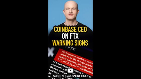 Coinbase CEO Brian Armstrong on FTX WARNING Signs #shorts