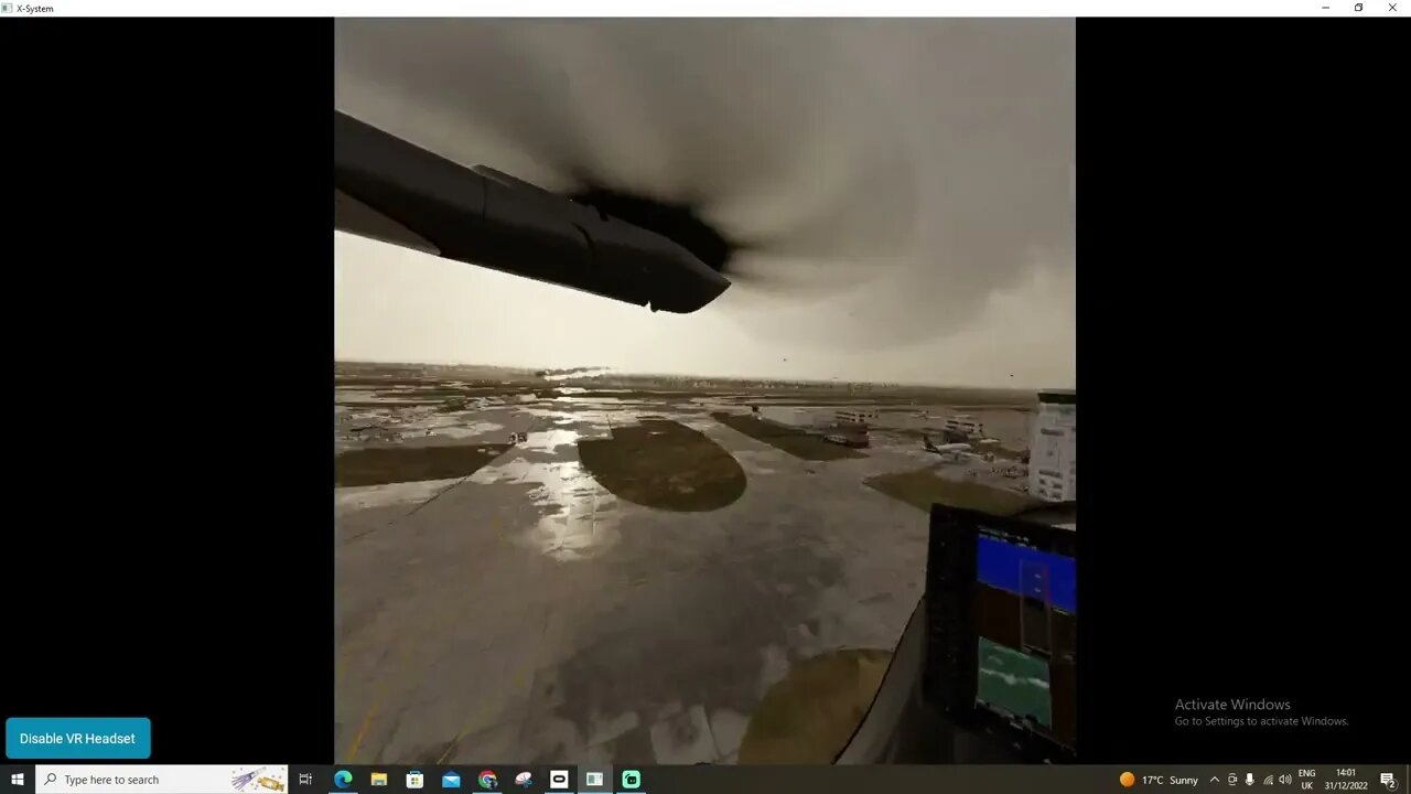 Gatwick in the Rain in VR. X-Plane 12.