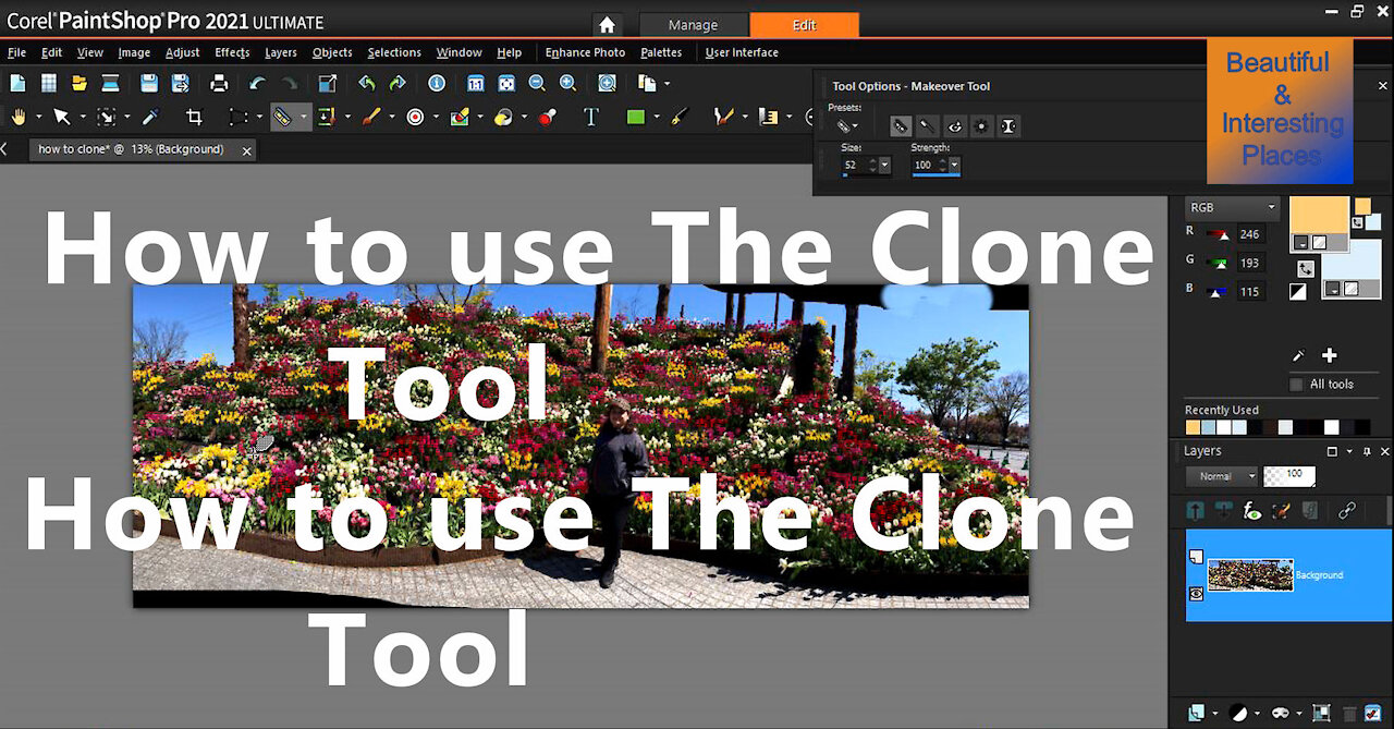 Using the clone tool in Paint Shop Pro