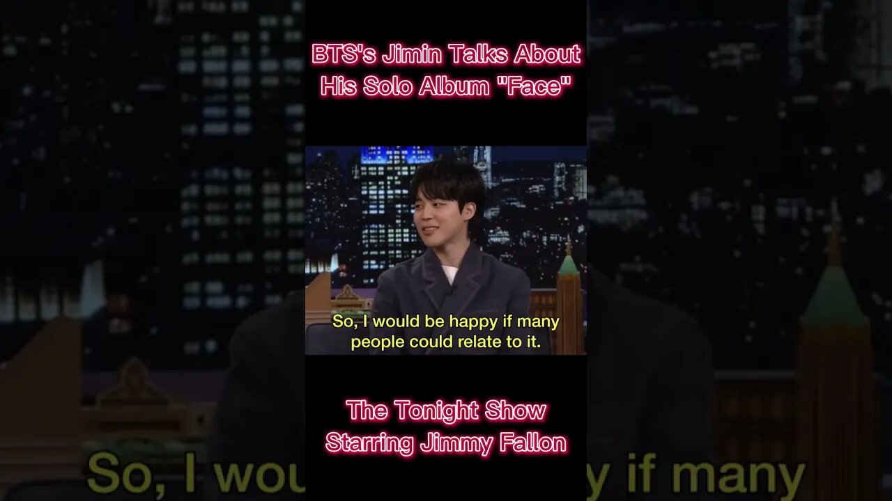 BTS's Jimin Talks About His Solo Album "Face" on The Tonight Show #shorts