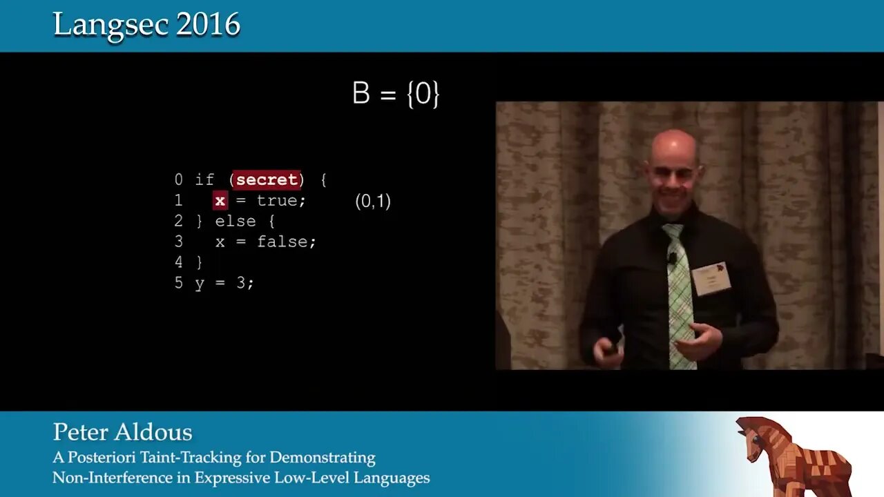 A Posteriori Taint tracking for Demonstrating Non interference in Expressive Low level Languages