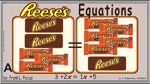 VISUAL REESES 3+2x=1x+5 EQUATION _ SOLVING EQUATIONS _ SOLVING WORD PROBLEMS