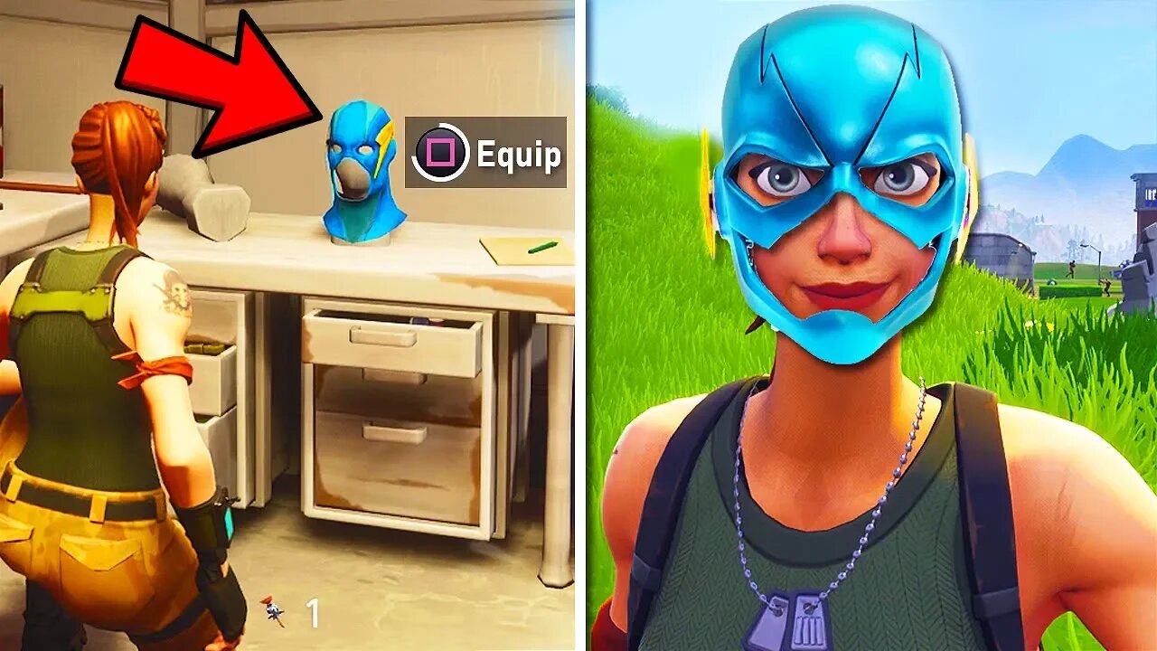 *NEW* "Secret Mask" FOUND in Fortnite Battle Royale! Season 4 SECRET BlockBuster Mask?