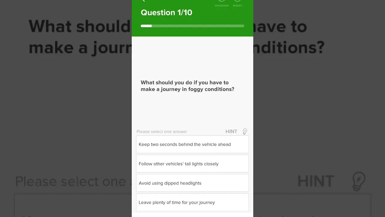 Driving theory test Question #2