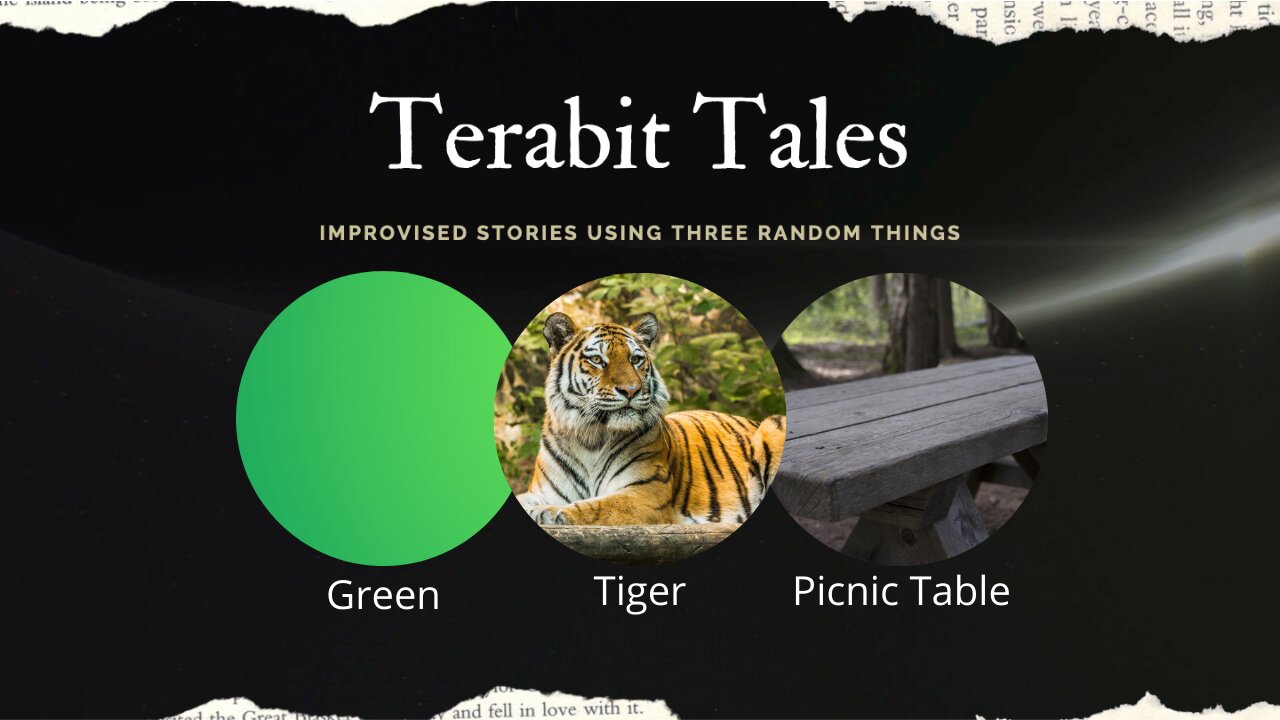 A tiger and a picnic table, but which one is green?