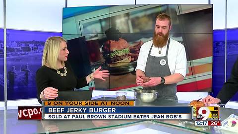 Beef jerky burger