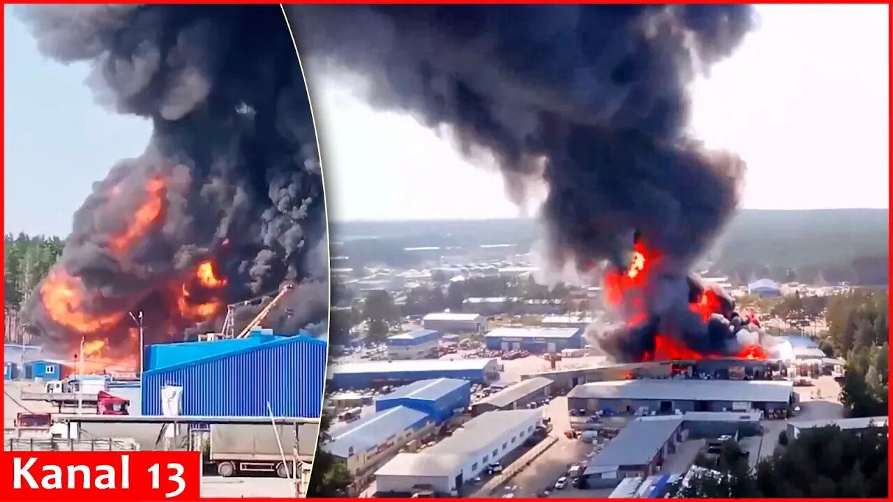 Strong fire in industrial zone in Russia’s Yekaterinburg city - Fuel tanks caught fire