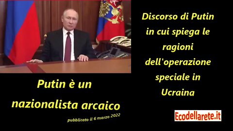 Putin è un nazionalista arcaico